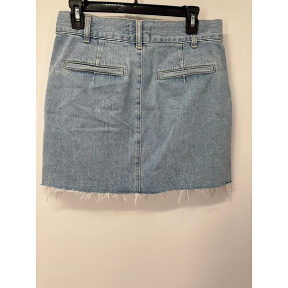 AGOLDE Los Angeles Becker Denim Skirt Raw Hem‎ Light Wash Women's Size 27 - Picture 3 of 8